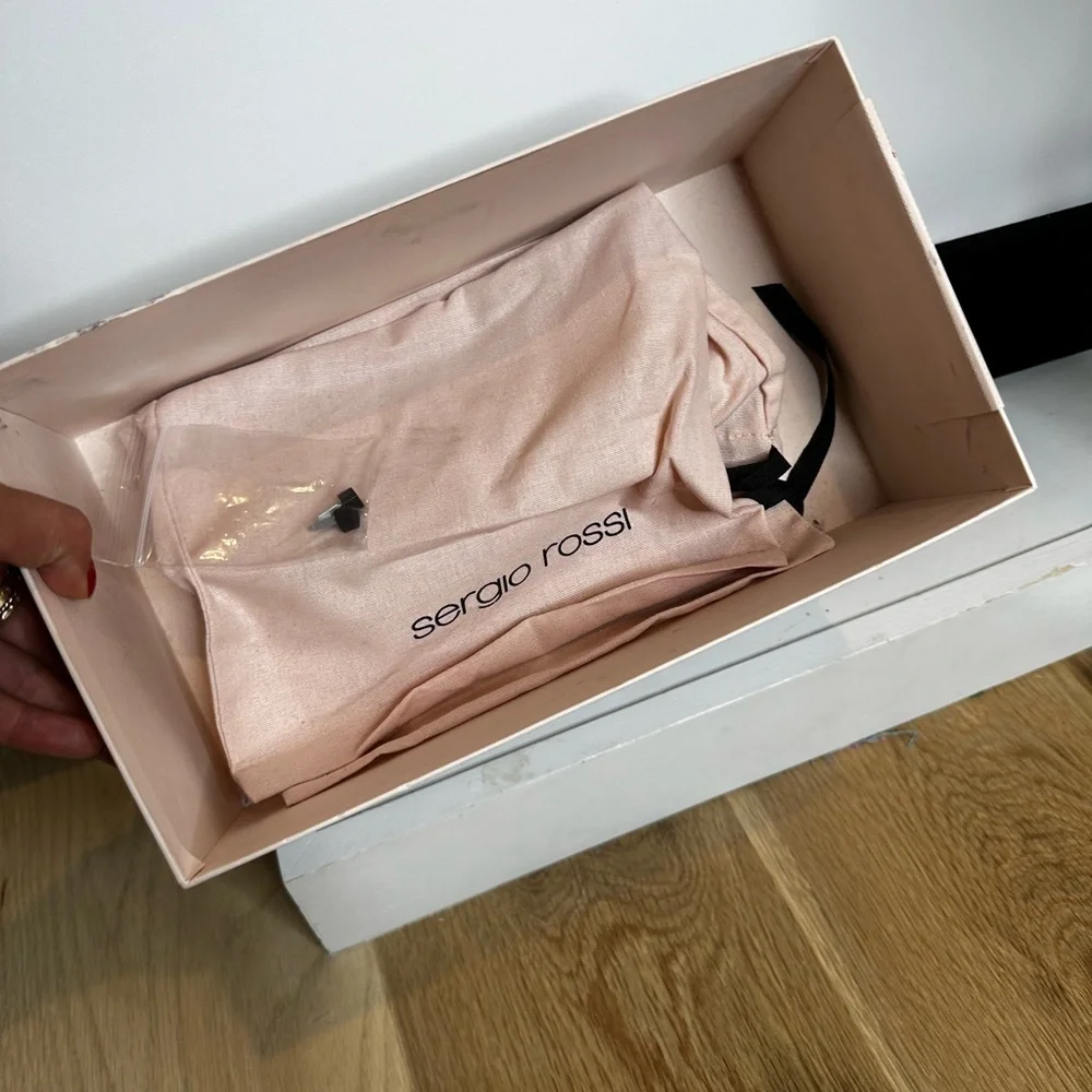 Sergio Rossi frayed denim pumps 40 9.40 3” heel heels pump jeans silver metal - Picture 5 of 9